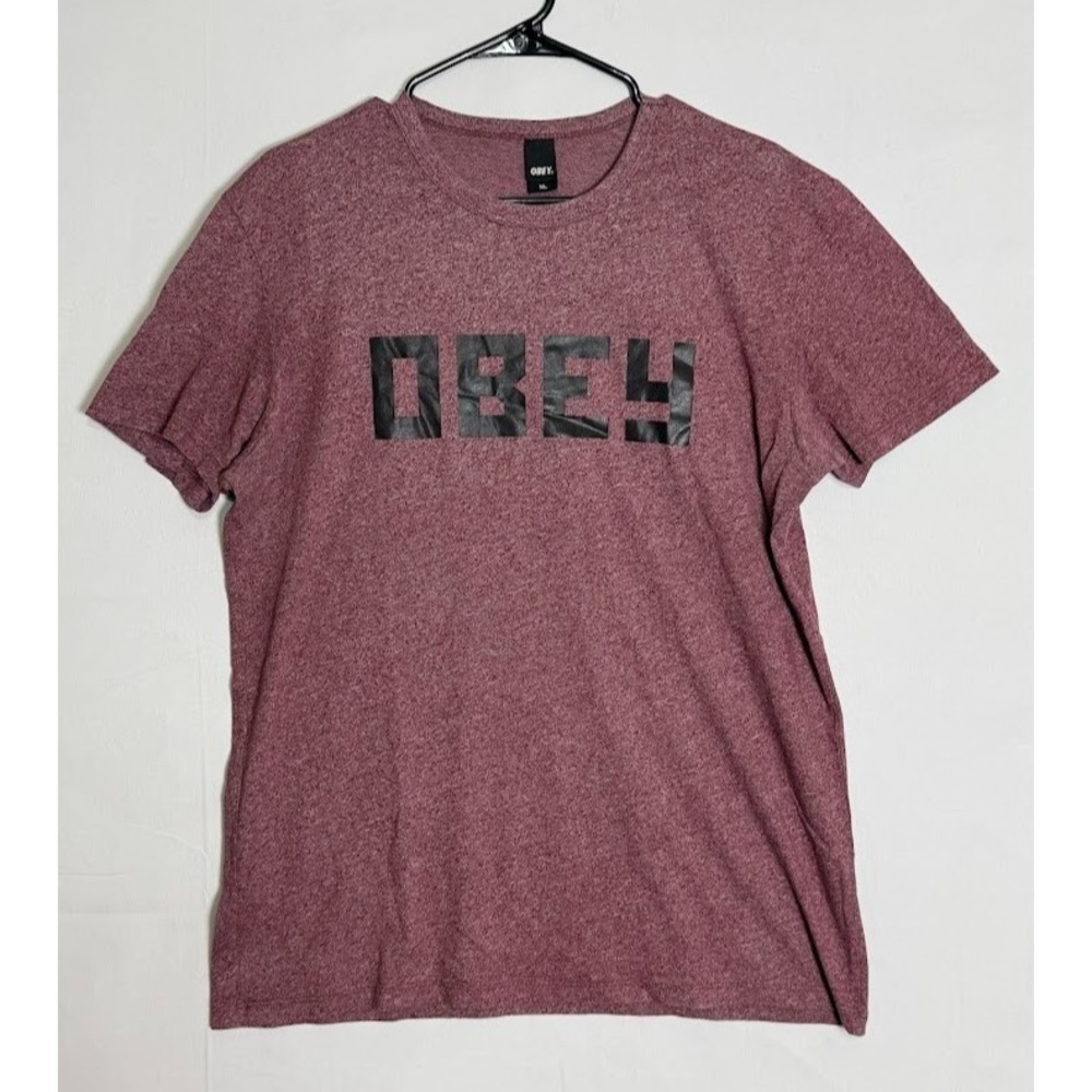 Obey Graphic T Shirt Mens XL Red Logo Streetwear Y2K Skater Tee Made In USA